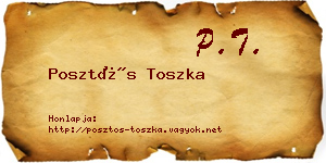 Posztós Toszka névjegykártya
